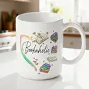 Alphynix 1pc 11oz White Mug with "Bookaholic" Quote & Vibrant Heart-Book Design, Literary Lover's Christmas or Thanksgiving Gift image 1