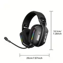 ONIKUMA GT808, casque sans fil à triple mode avec éclairage RVB, idéal pour les joueurs sur PC/ordinateur portable/jeux FPS, casque de jeu sans fil 2,4 GHz avec microphone, casque de jeu sans fil à 5,3 canaux, audio stéréo, casque de jeu et musique rechargeable, casque circum-aural, idée cadeau image 3