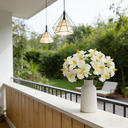 Yuejia Lot de 3 bouquets de fleurs artificielles en soie hibiscus tropical blanc - 45 cm image 4