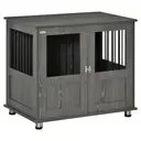 PawHut Dog Crate Furniture End Table, Pet Kennel for Small and Medium Dogs with Magnetic Door Grey image 0