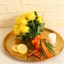 Yuejia 10Pcs 19.68in/50cmArtificial Rose，Realistic Bouquet of Long stemmed False Silk Roses，Simulated Rose，Suitable for Wedding Photography Props Furniture Decoration(yellow) image 3