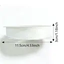 JU7CER 2-piece Princess Snow Tulle Fishtail Ribbon Set [White] 2.5cm x 18m Floral Silk Bow-Tie Wavy Tulle Plain Silk Ribbon Floral Gift Wrapping Material image 2