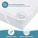 LeBonsoir, protège-matelas imperméable 100 % coton, surmatelas respirant, antidérapant avec 4 élastiques aux coins, anti-taches, lavable, imperméable, surmatelas sans froissure, respirant, blanc, 180 x 200 cm image 3