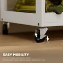 HOMCOM Modern Kitchen Trolley, Rolling Island Storage Cart with Drawer, 9-bottle Wine Rack, Door Cabinets, Wooden Countertop, White image 4