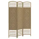 HOMCOM Panel Folding Room Divider, Freestanding Privacy Screen for Living Room, Bedroom and Office Brown image 0