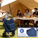 Foldable Shopping Trolley with Cooling Compartment, 3-in-1 Trolley, Sack Truck & Shoulder Bag, Shopping Trolley, Shopping Trolley 43L Capacity & Tie Down Strap, Shopping Cart with Wheels, Foldable Trolley, Grocery Shopping, Portable Trolley, Blue image 5