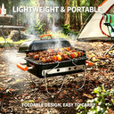 Tragbarer Holzkohlegrill, leichter, faltbarer BBQ-Grill mit Tragegriff, kompakte 41,5 x 26,5 cm Grillfläche für Camping, Picknick & Kofferraum, 4,76 kg image 0