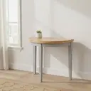 Dining & Console Table Altona Round/Half Moon Extendable Grey/Oak D:90cm image 1