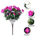 Yuejia Lot de 6 bouquets de fleurs artificielles en soie camélia fuchsia - 38 cm image 6