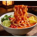 Noodeeloong Knife-Shaved Noodles Thai Coconut Red Curry Flavor 207g image 1