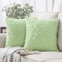 Phantoscope Mirror Collection, Feather-Effect Velvet-Style Cushion Covers, for Sofa, Bed & Chair, Light Beige, 18 x 18 inches (45 x 45 cm) image 4