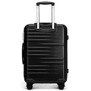 24 Inch Medium Check-in Luggage Hard Shell PC Suitcase with 4 Spinner Wheels, TSA Lock and YKK Zipper, Lightweight Durable Travel Suitcase (Black, 64 cm) image 1