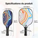 NIUPIPO MX-23 Lot de 4 raquettes de pickleball, 2 adultes et 2 enfants, 4 balles et un sac de transport  image 8