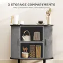 HOMCOM Fluted Sideboard with Tambour Sliding Doors, Modern Storage Cabinet, Kitchen Cupboard with Storage Shelves and Wooden Legs for Living Room, Dining Room, Grey image 5