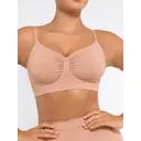Feelingirl Best-Selling Everyday Seamless Comfortable Wireless Ruched bust Anti-Sag Bra Unlined Soft Bra for Women XXL Dark Skin, Couple Gift Perfect Gift image 0