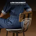 HOMCOM Bar Stools Set of 2, Faux Leather Upholstered Barstools, Industrial Breakfast Bar Chairs with Backrest and Footrest for Kitchen Island, Dining Room, Rustic Brown and Black image 4