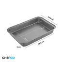 Chef Aid Non-Stick Steel Roasting Tray, Measuring 36.5 x 24.5 x 5.5 cm Approx with Deep Sides Making This a Ideal Roasting Tin, use for Meat, Vegetables, Sides and More, Grey image 4