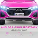 AIYAPLAY Audi Q8 E-tron Licensed Electric Car for Kids, 12V Electric Ride on Sportback Design with Remote Control, 4 Suspensi image 7