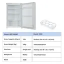 CHiQ JKR120DWE 126L 55cm White Larder Fridge – Freestanding Under Counter Fridge, E Rated image 4