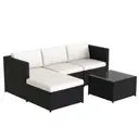 Garden Corner Sofa rattan Garden Furniture Patio Set Garden Entertaining Set Garden Rattan Furniture Lounge Set,Black  image 5