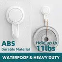 TAILI Crochet à serviette à ventouse pour salle de bain, crochets suspendus sans dommage pour mur de douche intérieur, support de douche à ventouse puissant pour serviette, éponge, tissu, facile à installer et retirer, Blanc, lot de 4 image 2