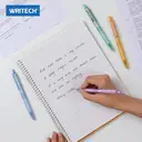 WRITECH Ballpoint Pens Black Ink: 0.7mm Fine Point Retractable 8ct Pastel Color Ultra Smooth Writing Low Viscosity Ink Space Up Ballpoint Pen Silent Click image 3