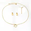 18K PVD Gold Plated Stainless Steel Square Jewelry Set, Geometric Necklace and Earrings image 1