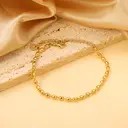 18K Gold Plated Wheat Bead Chain Bracelet, 3.2mm x 5mm Stainless Steel Oval Bead Link Jewelry (17+5cm) image 3