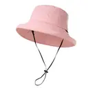 TOP-EX Chapeau de soleil pour femme type seau à large bordure avec trou pour queue de cheval, pliable, idéal pour l'été, voyage, plage et plein air, Rose image 0
