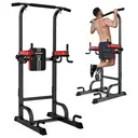 Pooboo C966S Power Tower Dip Station Pull Up Bar for Fitness Home Gym Workout,Multi-Function Adjustable Height Fitness Strength Training Exercise Equipment image 0
