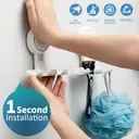 TAILI Porte-rasoir à ventouse pour douche lot de 2, serviette, éponge, support de rasoir pour mur de salle de bain, crochets de douche à ventouse puissants, faciles à installer et réutiliser, Blanc image 1