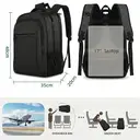 Backpack Men， Large Laptop Backpack 17.3 Inch School Backpack Laptop Bag with USB Charging Port Anti Theft Business Work Travel Backpack Teenager Notebook College Tech Women， Black， New Year Sale ， Top gift picks image 1