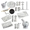 Maison by Premier White Marble Cheese Board with Slicer, Natural Marble Serving Board with Built-In Stainless Wire Cutter image 4