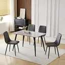 Dining Chairs Argenta Quilted Faux Leather Charcoal 2pcs image 6