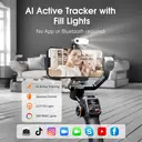 hohem Smartphone Gimbal Stabilizer with Adjustable CCT/RGB Fill Light image 1