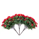 Yuejia Lot de 6 bouquets de fleurs artificielles en soie camélia rouge - 38 cm image 5