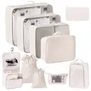 10 Pcs Deluxe Travel Packing Cubes Set, Extra Large Capacity, Beige, Durable Luggage Organization for Suitcases image 4