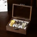 JU7CER Retro watch box, inner gray Watch Storage Box, Unisex Watch Display & Storage Case, Ideal Gift for Watch Enthusiasts 3-position image 3