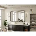 Melodieux Black Bathroom Vanity Mirror for Wall, 60x90 cm Metal Framed Wall Mirror Rectangle, Decorative Mirror for Bedroom Living Room Entryway Horizontally or Vertically image 0