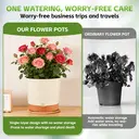 MADLAND Lot de 3 pots de fleurs auto-arrosants avec soucoupe beige - Diamètre 16,5 cm image 4