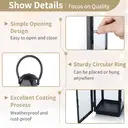 Black Decorative Candle Lantern: Metal Pillar Candle Holders for Table Centerpiece - 10.2in Tall Hanging Lanterns for Outdoor Wedding Party Home Living Room Fireplace Decor image 3