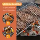 Huacan Filet de barbecue en acier inoxydable, pliable, démontable, outil de barbecue portable, 1 pièce image 4