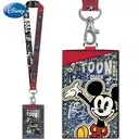 Lanière Porte-Carte Disney Mickey Mouse Officielle – Rouge à Pois Blancs en Jean, Thème Toon, Accessoire Cadeau Personnage ID image 3
