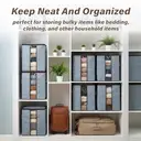 3 Pack Large Capacity Clothes Storage Bags with Clear Window and Handles, Foldable Fabric Closet Organizers image 3