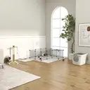 PawHut Cat Litter Box, Pet Toilet, Enclosed Kitten Pan with Front Entrance Top Exit, High Side, Scoop, White image 5