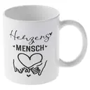 Alphynix Mug Sweetheart, 33cl, Céramique Blanche, avec phrase allemande "Süßig" et design mains en cœur, Cadeau pour votre partenaire, 1 Pièce,Le cadeau de la saint-valentin, cadeau d’anniversaire image 3