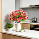 Yuejia 4Pcs 12.6in/32cmArtificial Chrysanthemum Flowers Fake Bouquet Without Vase for Office Family Party Home Wedding Decorations,High-end Artificial Flowers Faux Floral Daisy Bouquet Pack for Decor(rose red) image 4