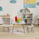 ZONEKIZ Kids Table and Chair Set, Toddler Table with 2 Chairs, 3 Pieces Toddler Activity Furniture Set for Bedroom, Nursery, Playroom, Grey image 3