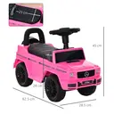 HOMCOM 3 in 1 Kids Ride On Car G350 Licensed Foot To Floor Slider Toddler Push Along NO POWER Pink 12-36 months image 8