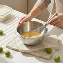 PURECOOK 304 Rolled Rim Japanese-Style Fruit Salad Bowl Collection | 4-Piece Natural Finish Salad Bowl Set image 2